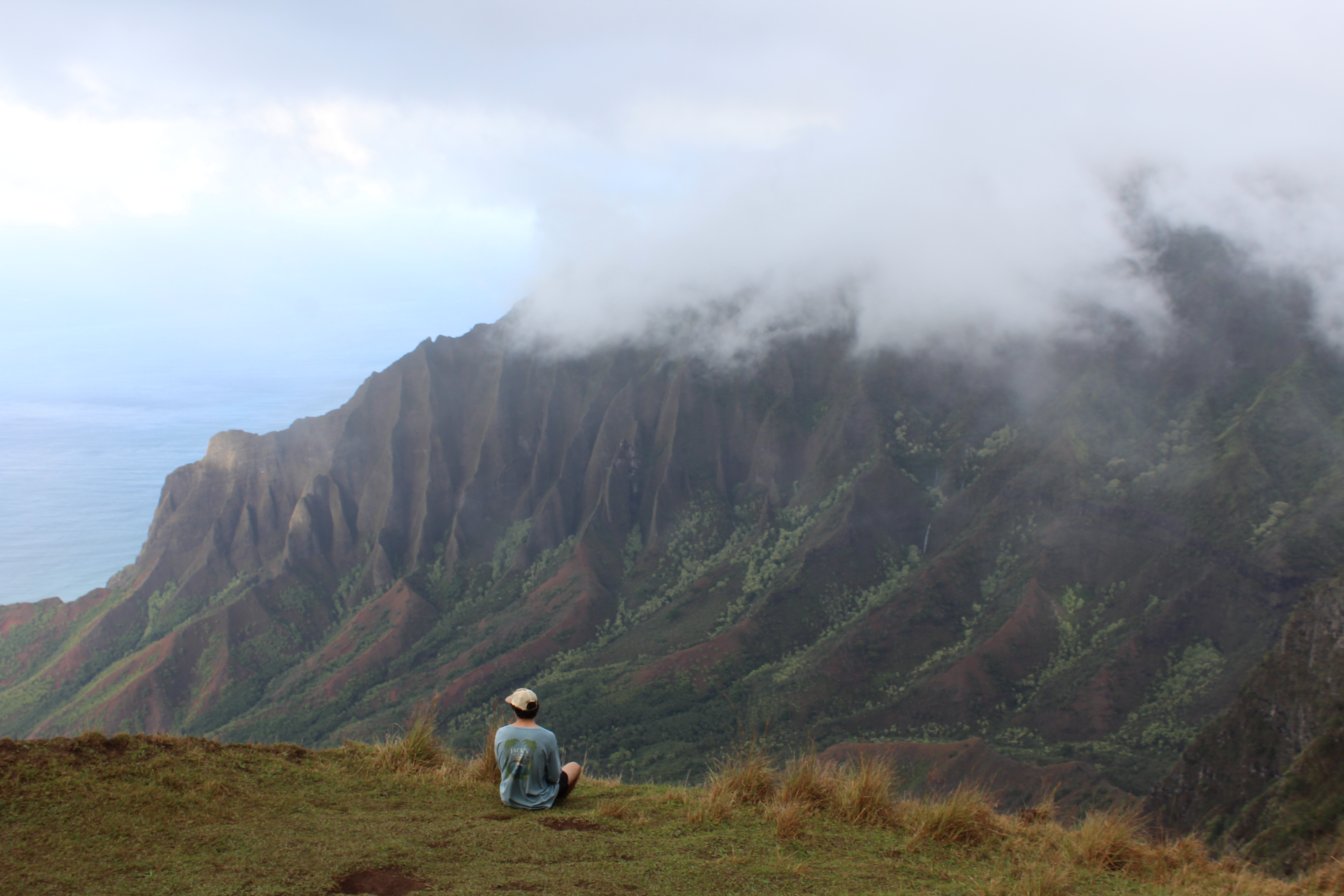 Expansive shoreline vistas at Kōkeʻe State Park - Nā Pali Coast.